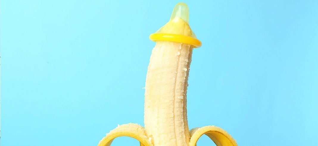 банан у прэзерватыве як імітацыя павелічэння члена без аперацыі